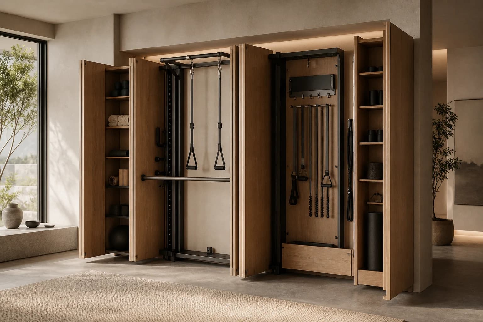 AI 辅助生成的 KOVAEN Wellness Wall 展开活动状态产品概念